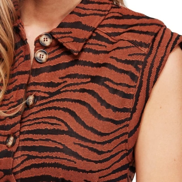 Free People Us And Them Animal Print Mini Dress. - Picture 5 of 8